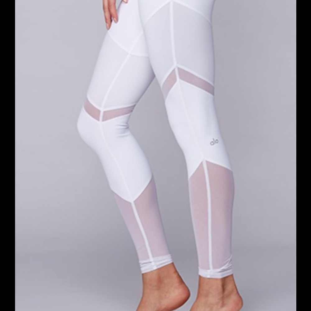 Alo Yoga White Mesh Leggings NWOT